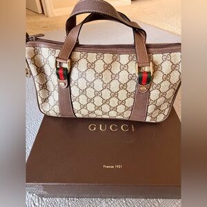 Vintage rare and unique Gucci Brown Monogram Crossbody/Shoulder Bag